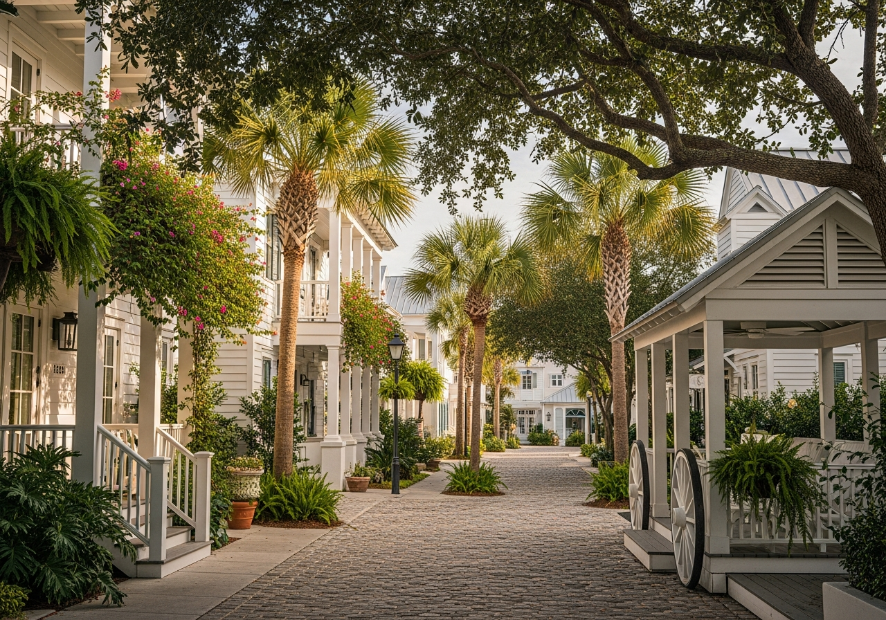 Luxury construction in Rosemary Beach, Florida